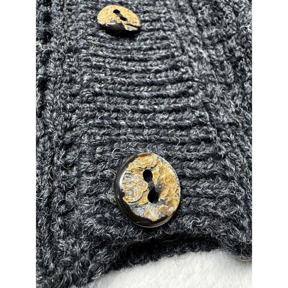 Standún Aran Heritage Knit Charcoal Wool Cardigan Men SZ 50 Vintage Ireland - Picture 11 of 12